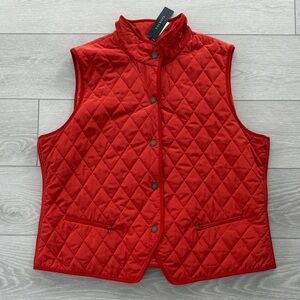 Talbots Red Quilted Vest